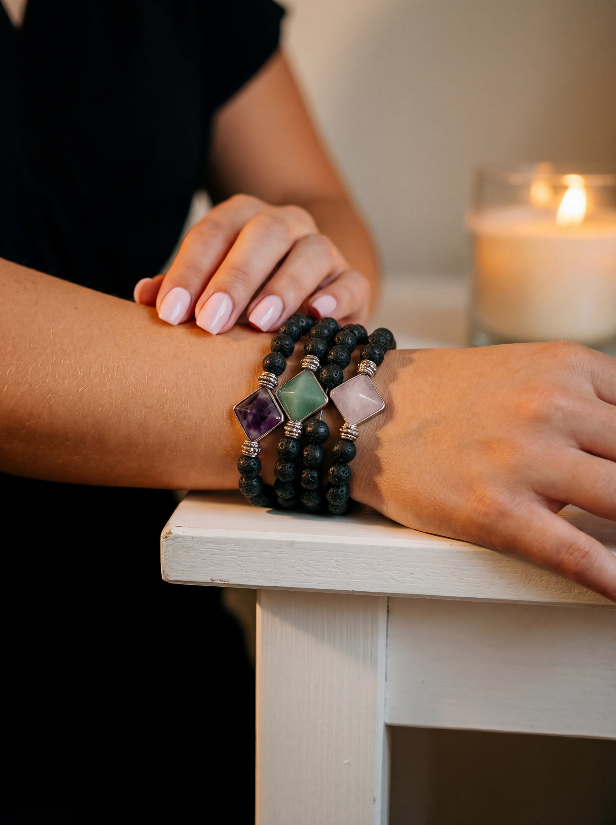 Aligned Path Pyramid Bracelet